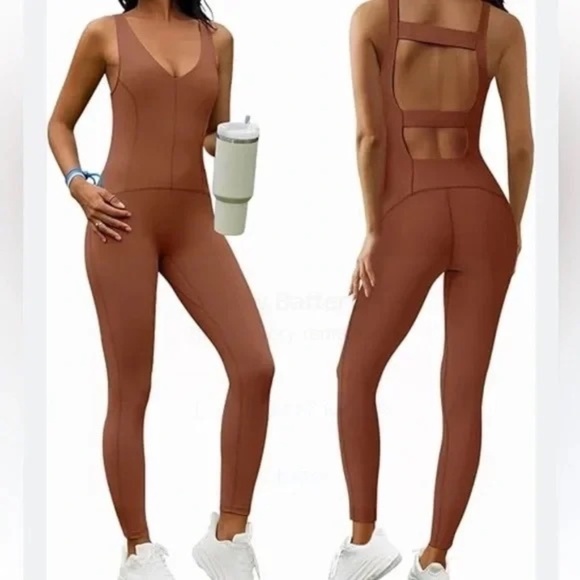 Free People Pants - New! Free Movemnt x Free People Never Better One-Piece Brown 45443
